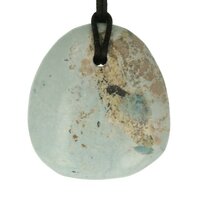 Turkoois/ Chrysocolla uit Madagaskar doorboord  + koord