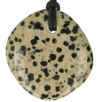 Jaspis Dalmatiër-doorboord + koord