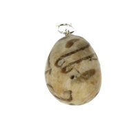 Zebradoriet graphic rookkwarts in veldspaat hanger