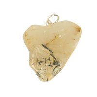 Rutiel met hematiet in Kwarts hanger