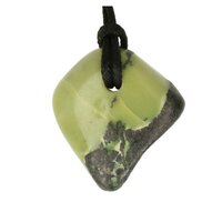 Appelgroene Serpentijn doorboord + koord