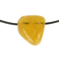 Gele fluoriet doorboord + koord