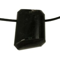 zwarte Tourmalijn doorboord + koord