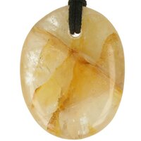 Agnitiet hematiet in kwarts plat doorboord + koord