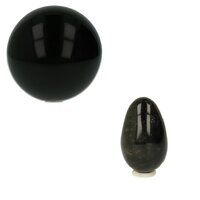 Zwarte obsidiaan bol en ei