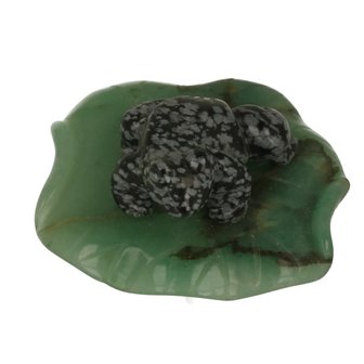 	Sneeuwvlok obsidiaan kikker op jade