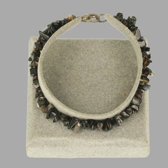 Obsidiaan sneeuwvlok armband met slotje