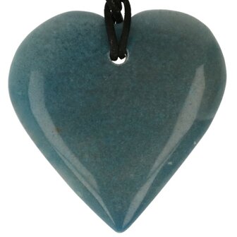 Blauwe Paraiba kwarts  Trolleite hart doorboord incl koord