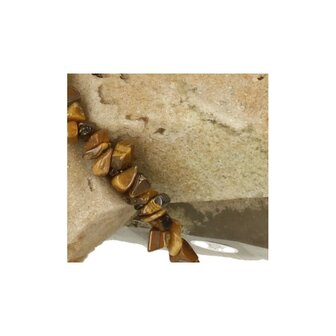 Tijgeroog ( goud ) korte split ketting