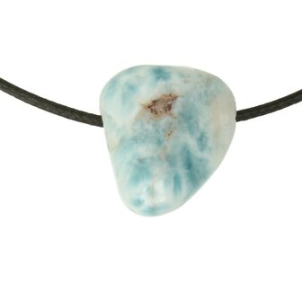 Larimar Dolfijnatlantissteen doorboord incl koord