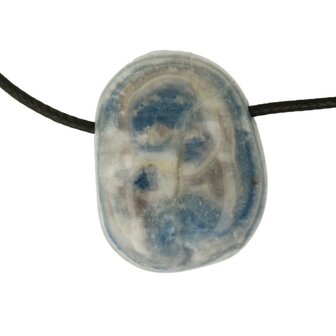 Scheeliet in blue lace onyx uit Turkije doorboord incl koord