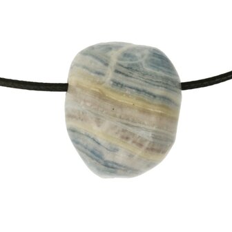 Scheeliet in blue lace onyx uit Turkije doorboord incl koord