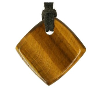 Tijgeroog ( goud ) doorboord + koord