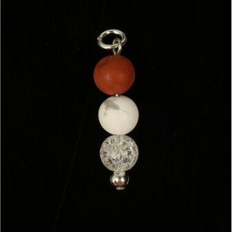Hanger  rode jaspis en howliet Fire and ice kwarts 