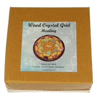 Kristalraster Genezing Met Bergkristal Groene Calciet En Amethist