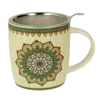 Theemok met zeef Mandala groen