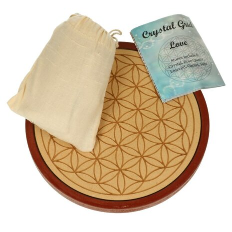 Kristalraster Liefde Met Edelstenen En Heilige Geometrie