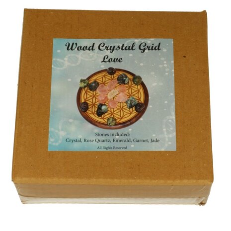 Kristalraster Liefde Met Edelstenen En Heilige Geometrie