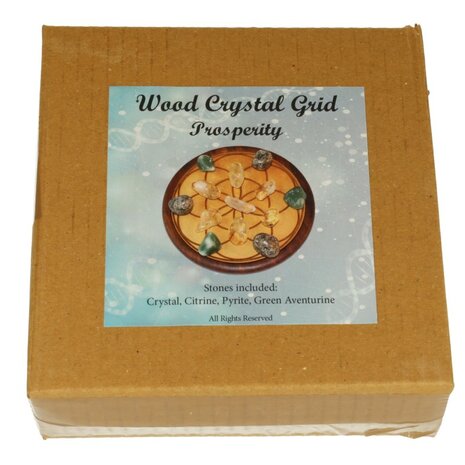 Kristalraster Voorspoed Met Heilige Geometrie En Stenen