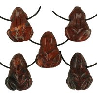 Jaspis rood kikker hanger inclusief koord