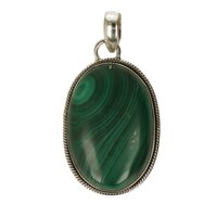 Malachiet  ZILVEREN HANGER