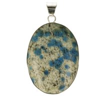 Azuriet van de K2  ZILVEREN HANGER 