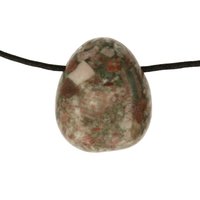 Crinoid fossiel in Marmer (Australië) doorboord inclusief koord