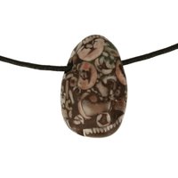 Crinoid fossiel in Marmer (Australië) doorboord inclusief koord