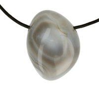 Agaat-blauw doorboord inclusief koord