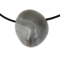 Agaat-blauw doorboord inclusief koord