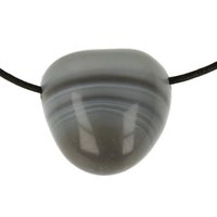 Agaat-blauw doorboord inclusief koord