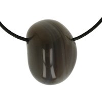 Agaat-blauw doorboord inclusief koord