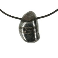 Hematiet uit Zweden (gestreepte) doorboord inclusief koord