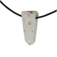 roze tourmalijn in kwarts doorboord incl koord