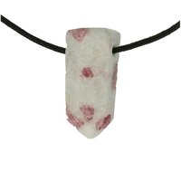 roze tourmalijn in kwarts doorboord incl koord