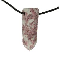 roze tourmalijn in kwarts doorboord incl koord