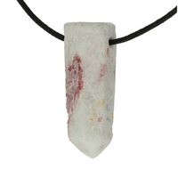 roze tourmalijn in kwarts doorboord incl koord