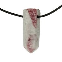 roze tourmalijn in kwarts doorboord incl koord