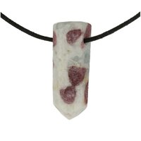 roze tourmalijn in kwarts doorboord incl koord