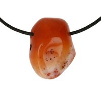 Abrikozen agaat botswana agaat doorboord inclusief koord