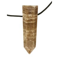 Chocolade Calciet/Aragoniet doorboord inclusief koord