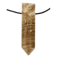 Chocolade Calciet/Aragoniet doorboord inclusief koord