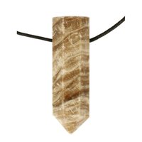 Chocolade Calciet/Aragoniet doorboord inclusief koord