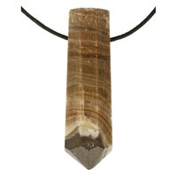 Chocolade Calciet/Aragoniet doorboord inclusief koord