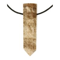 Chocolade Calciet/Aragoniet doorboord inclusief koord