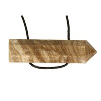 Chocolade Calciet/Aragoniet doorboord inclusief koord