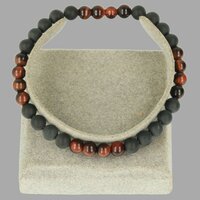  onyx-katteoog mannen armband ronde kraal