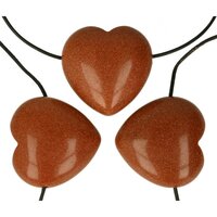  Goudsteen (  Goldfluss ) hart doorboord incl koord