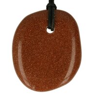  Goudsteen (  Goldfluss ) doorboord incl koord