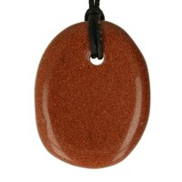  Goudsteen (  Goldfluss ) doorboord incl koord